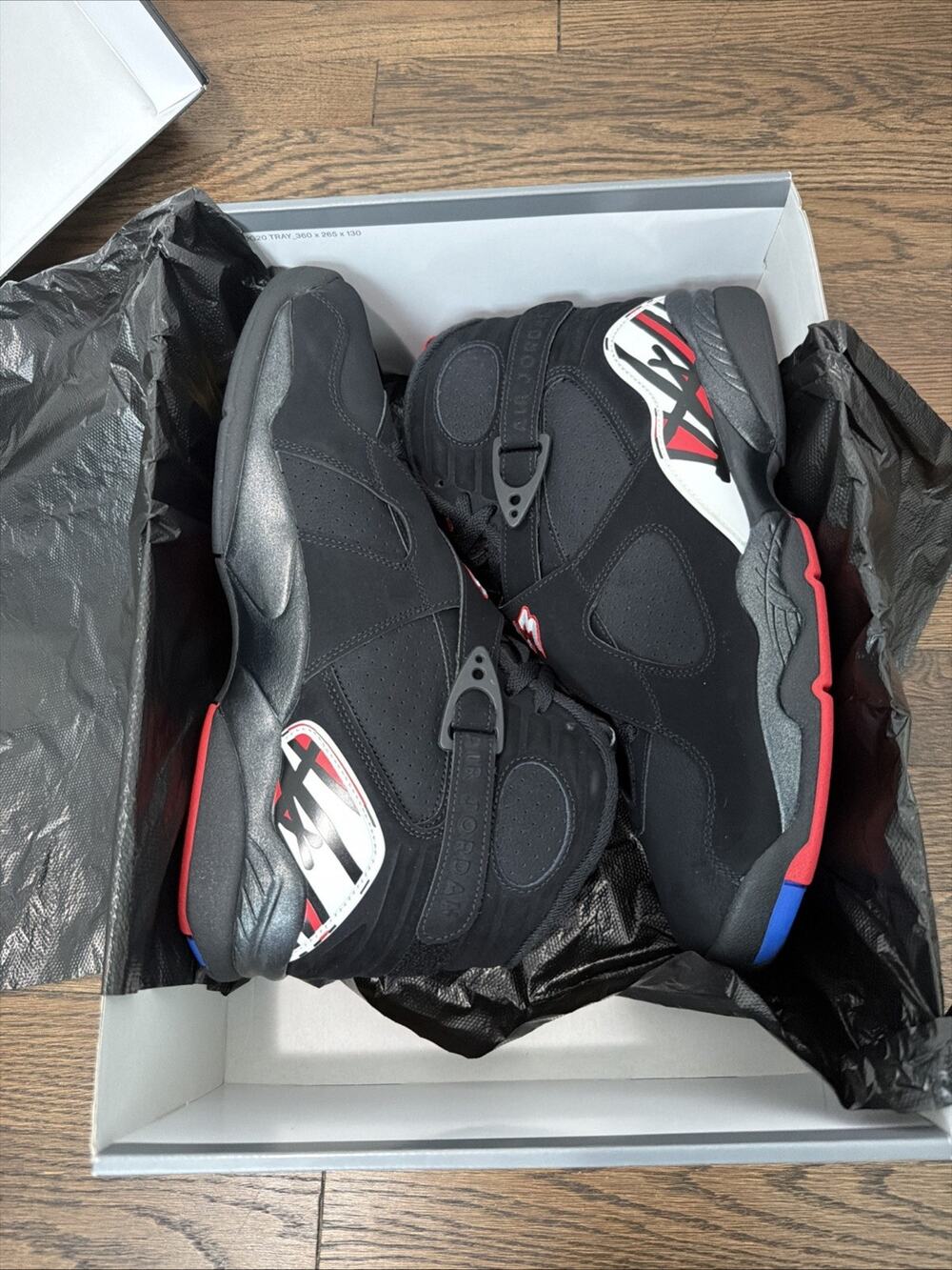 Nike Air Jordan 8 Retro Shoes Size 12 Black - New Damaged Box